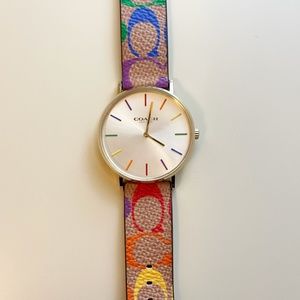 Leather Coach Pride Watch